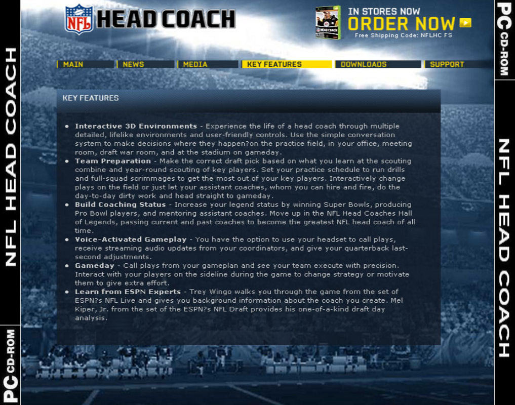 NFL Head Coach - zadn CD obal