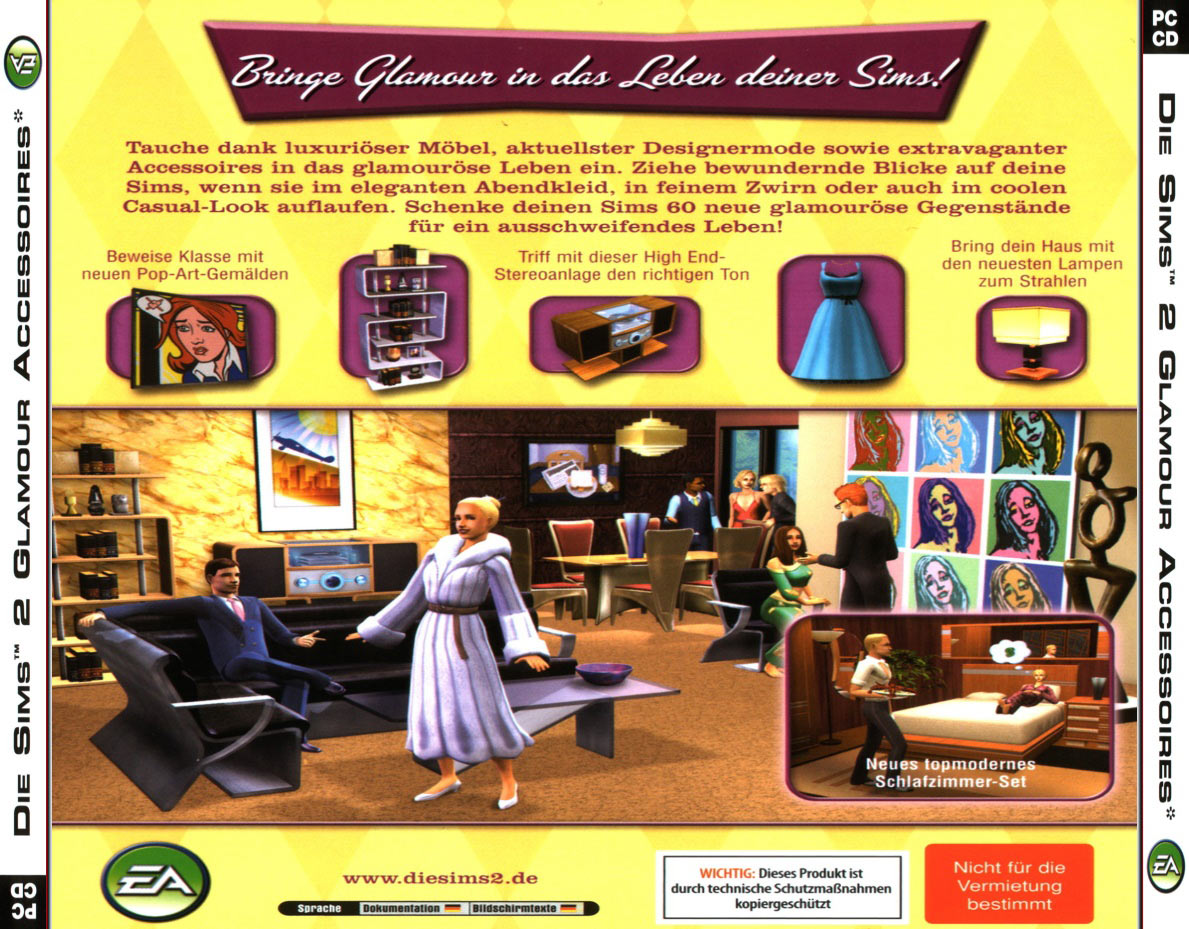 The Sims 2: Glamour Life Stuff - zadn CD obal