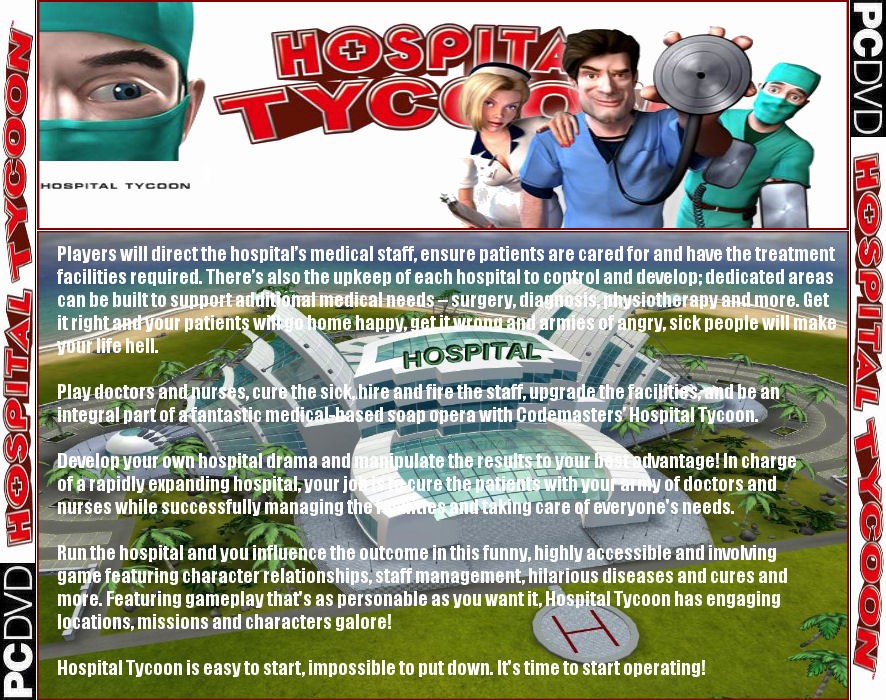Hospital Tycoon - zadn CD obal