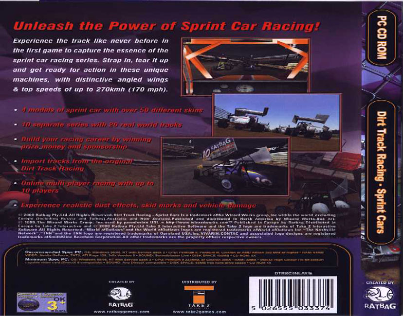 Dirt Track Racing: Sprint Cars - zadn CD obal