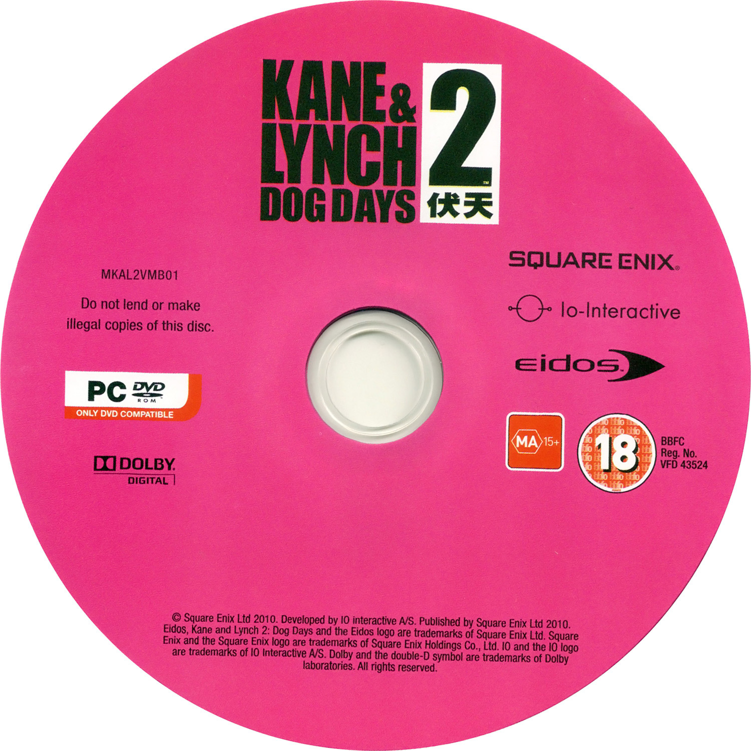 Kane & Lynch 2: Dog Days - CD obal 2