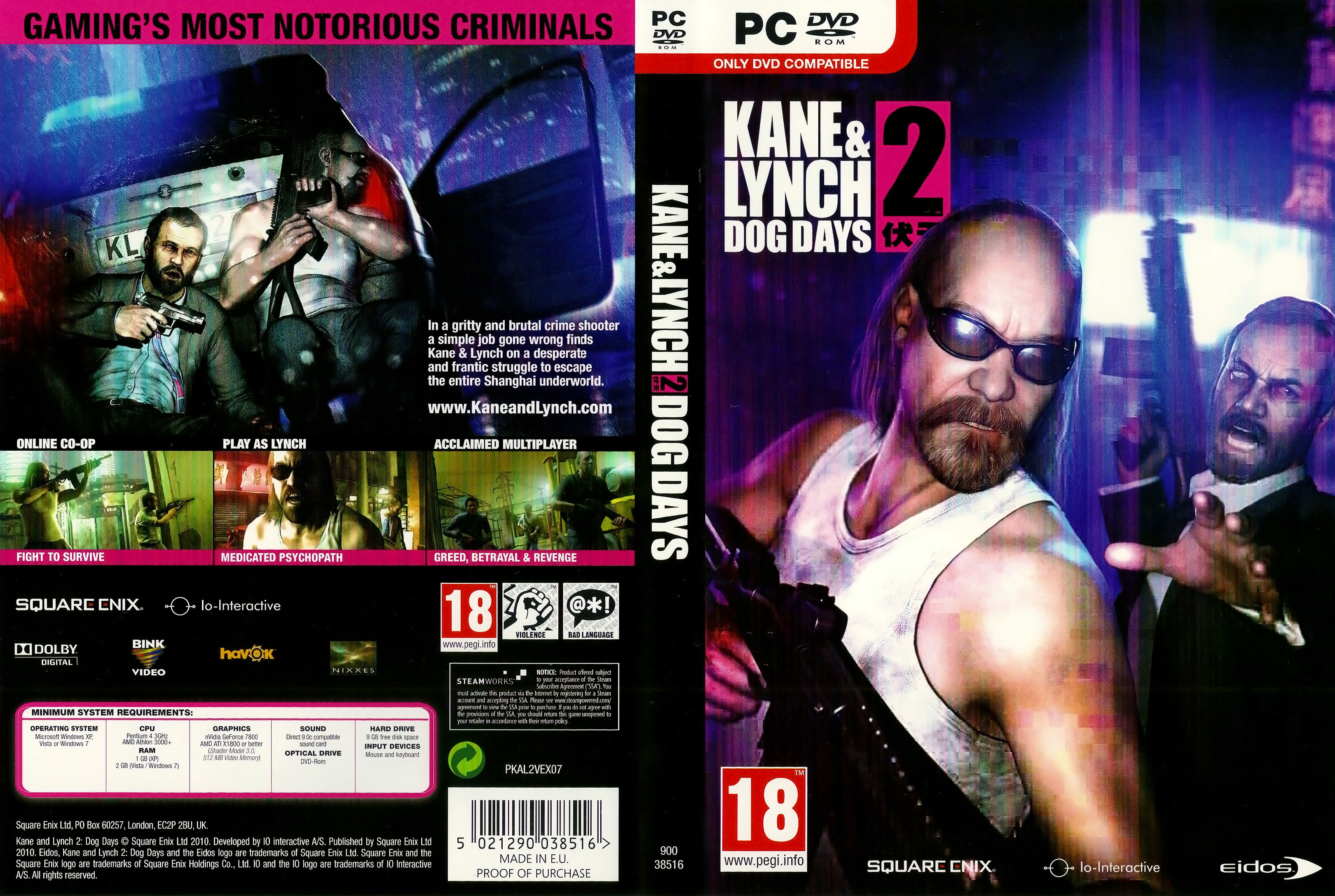 Kane & Lynch 2: Dog Days - DVD obal