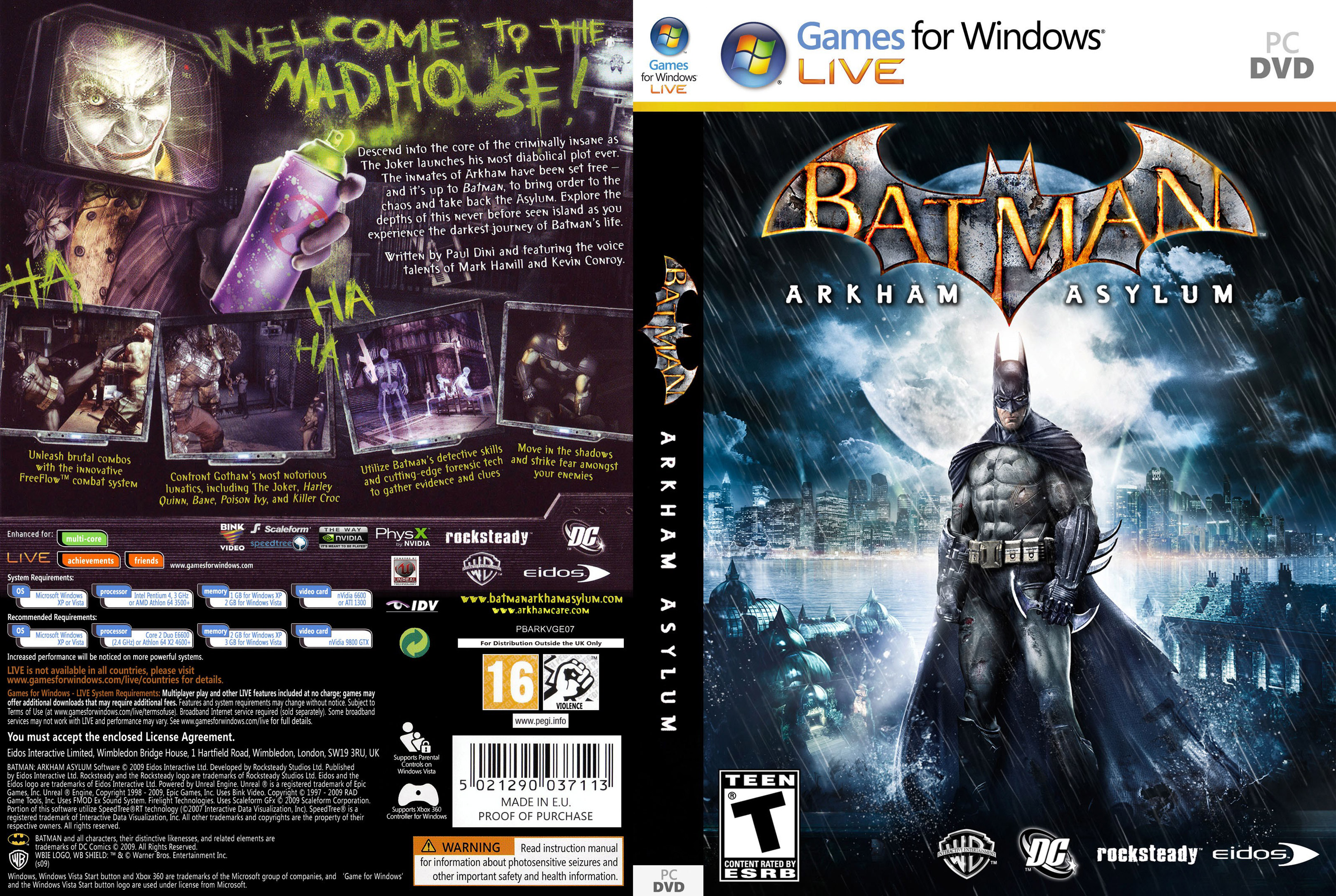 Batman: Arkham Asylum - DVD obal