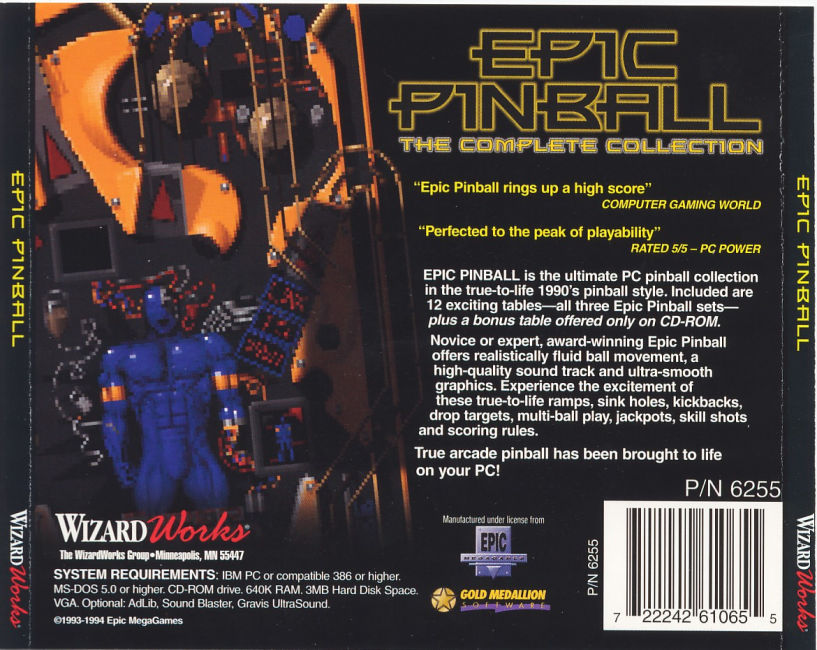 Epic Pinball - zadn CD obal