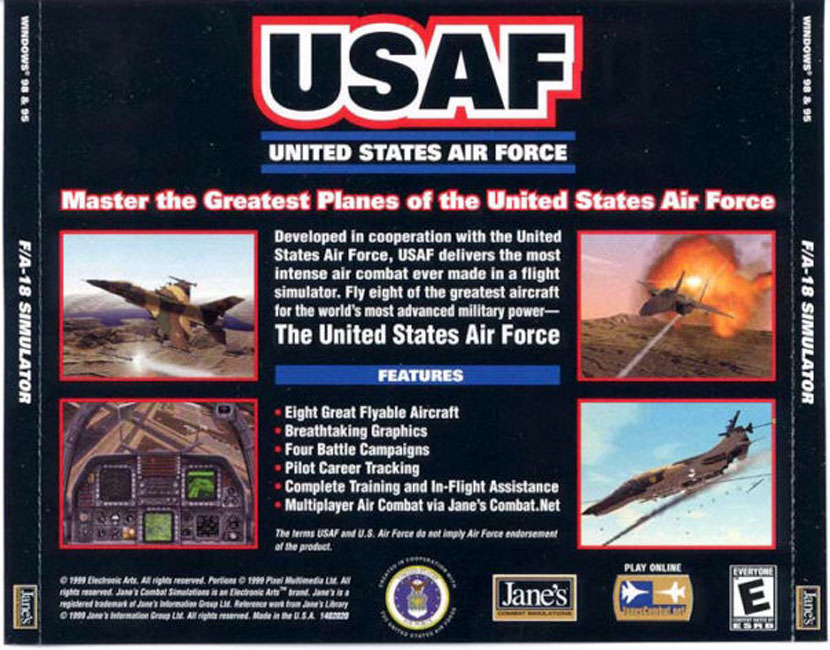 F/A-18 Simulator - zadn CD obal