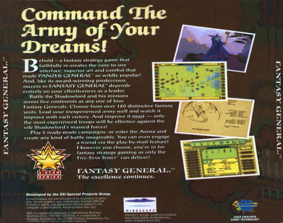 Fantasy General - zadn CD obal