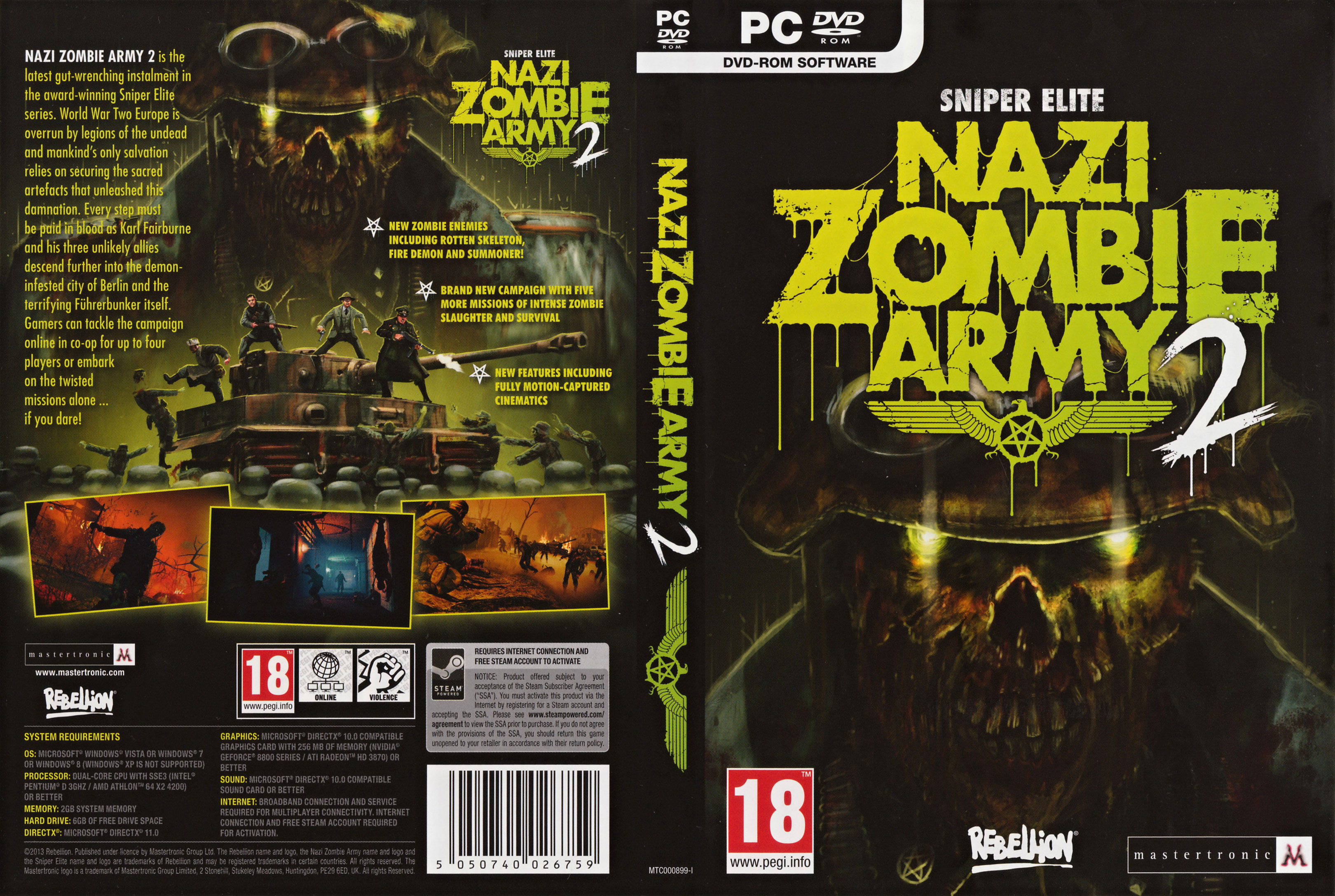 Sniper Elite: Nazi Zombie Army 2 - DVD obal