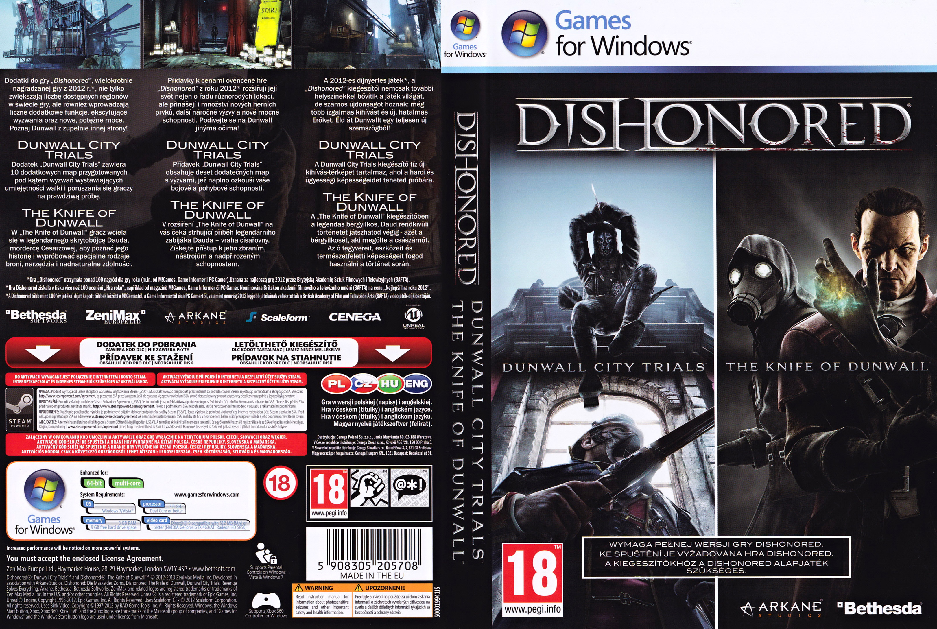 Dishonored: Dunwall City Trials & The Knife of Dunwall - DVD obal
