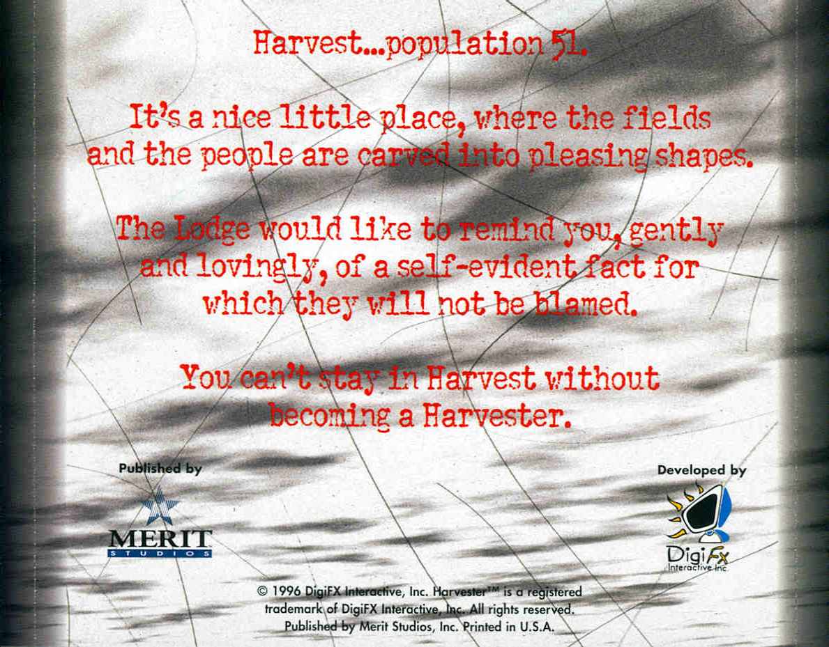 Harvester - zadn CD obal