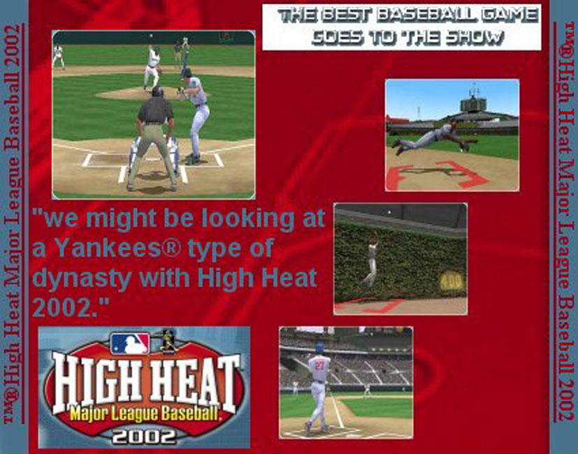High Heat Major League Baseball 2002 - zadn CD obal