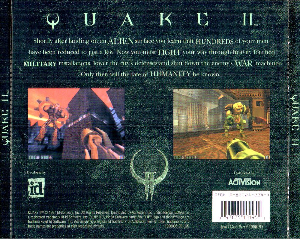 Quake 2 - zadn CD obal