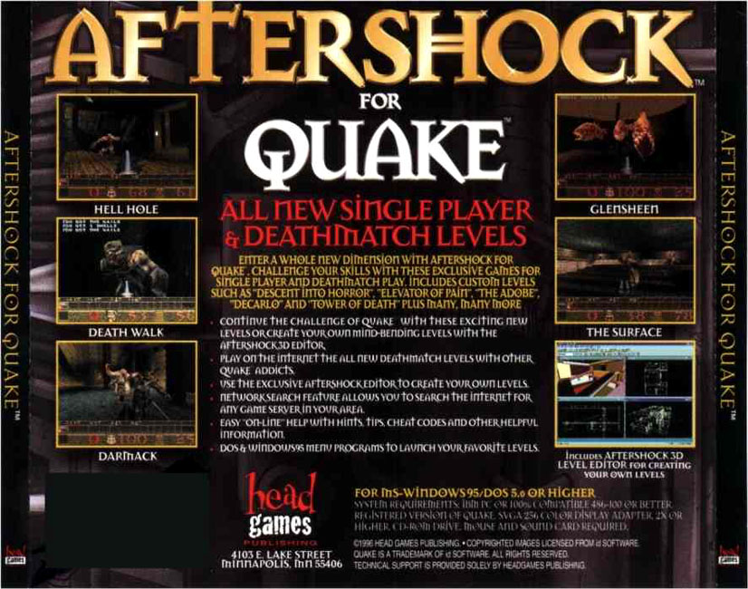 Quake: Aftershock - zadn CD obal