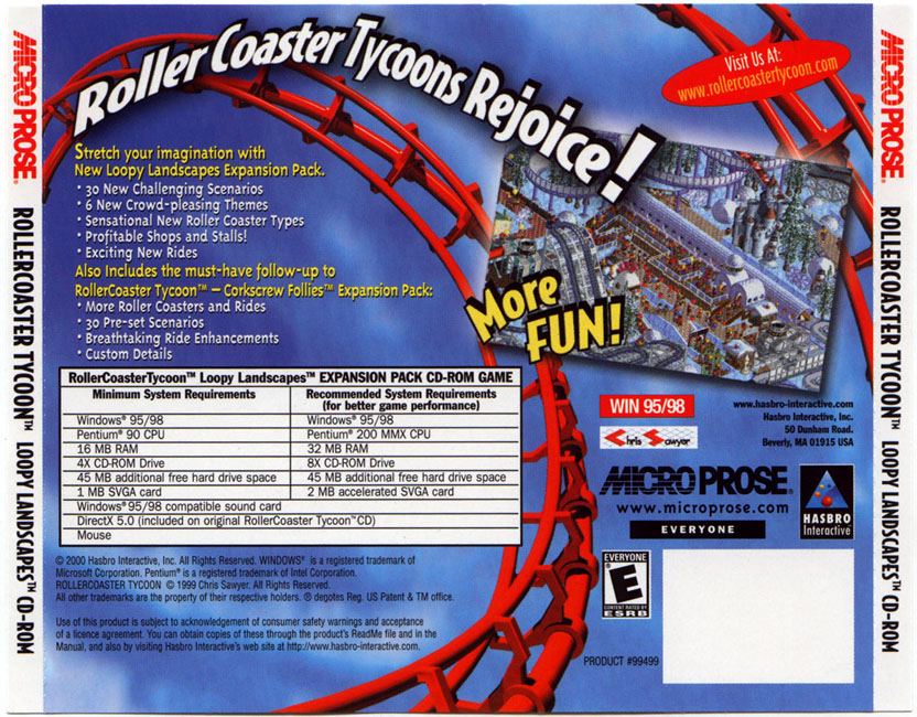 RollerCoaster Tycoon: Loopy Landscapes - zadn CD obal