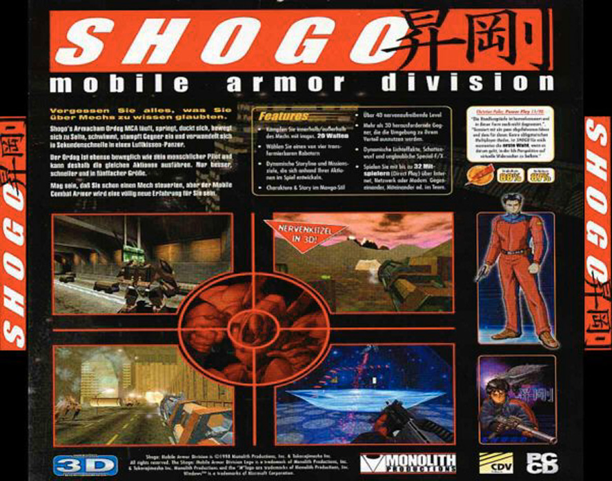 SHOGO: Mobile Armor Division - zadn CD obal