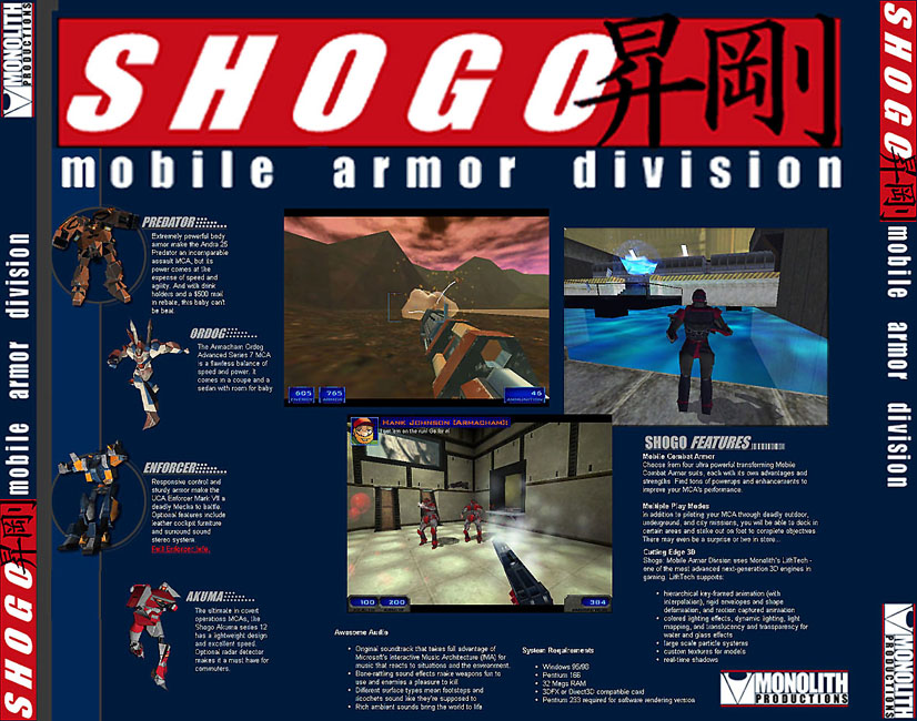 SHOGO: Mobile Armor Division - zadn CD obal 2
