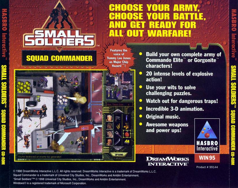 Small Soldiers: Squad Commander - zadn CD obal
