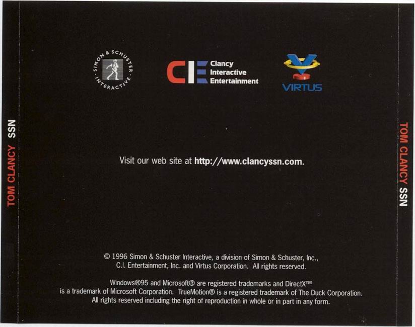 Tom Clancy's SSN - zadn CD obal