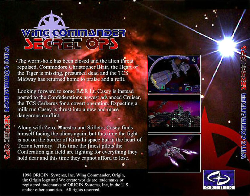 Wing Commander: Secret Ops - zadn CD obal