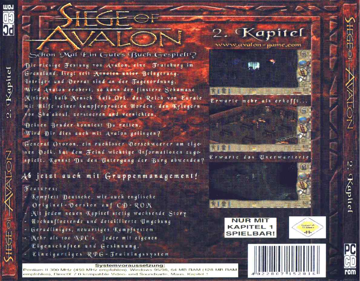 Siege of Avalon 2 - zadn CD obal