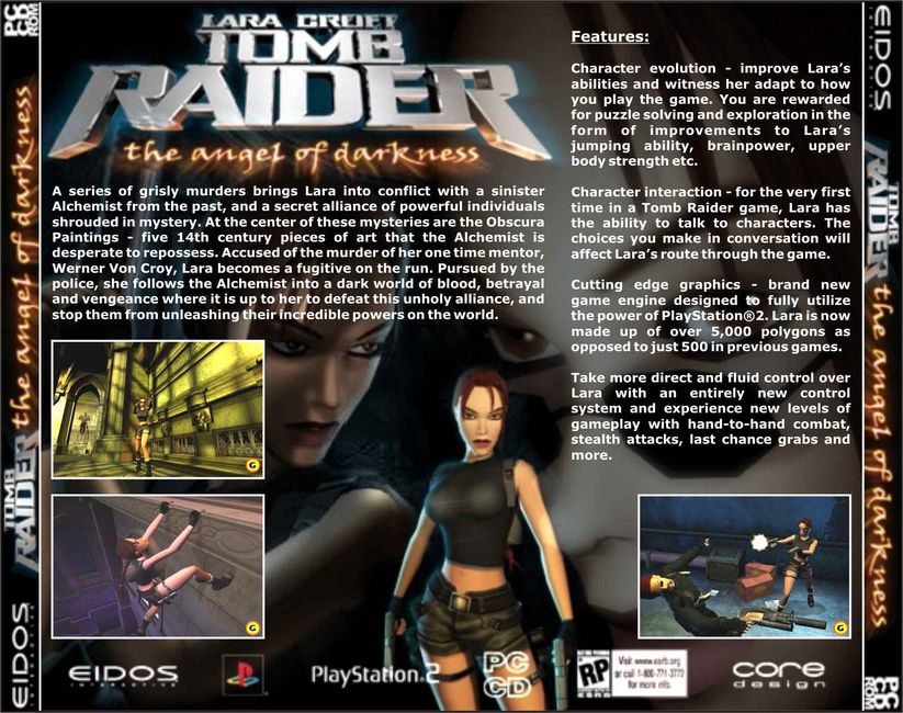 Tomb Raider 6: The Angel Of Darkness - zadn CD obal