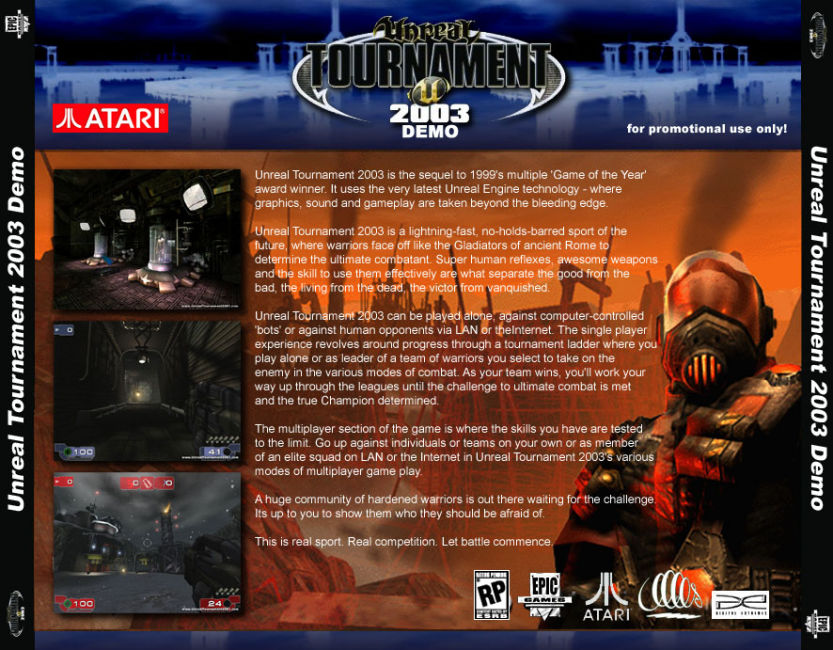 Unreal Tournament 2003 Demo - zadn CD obal