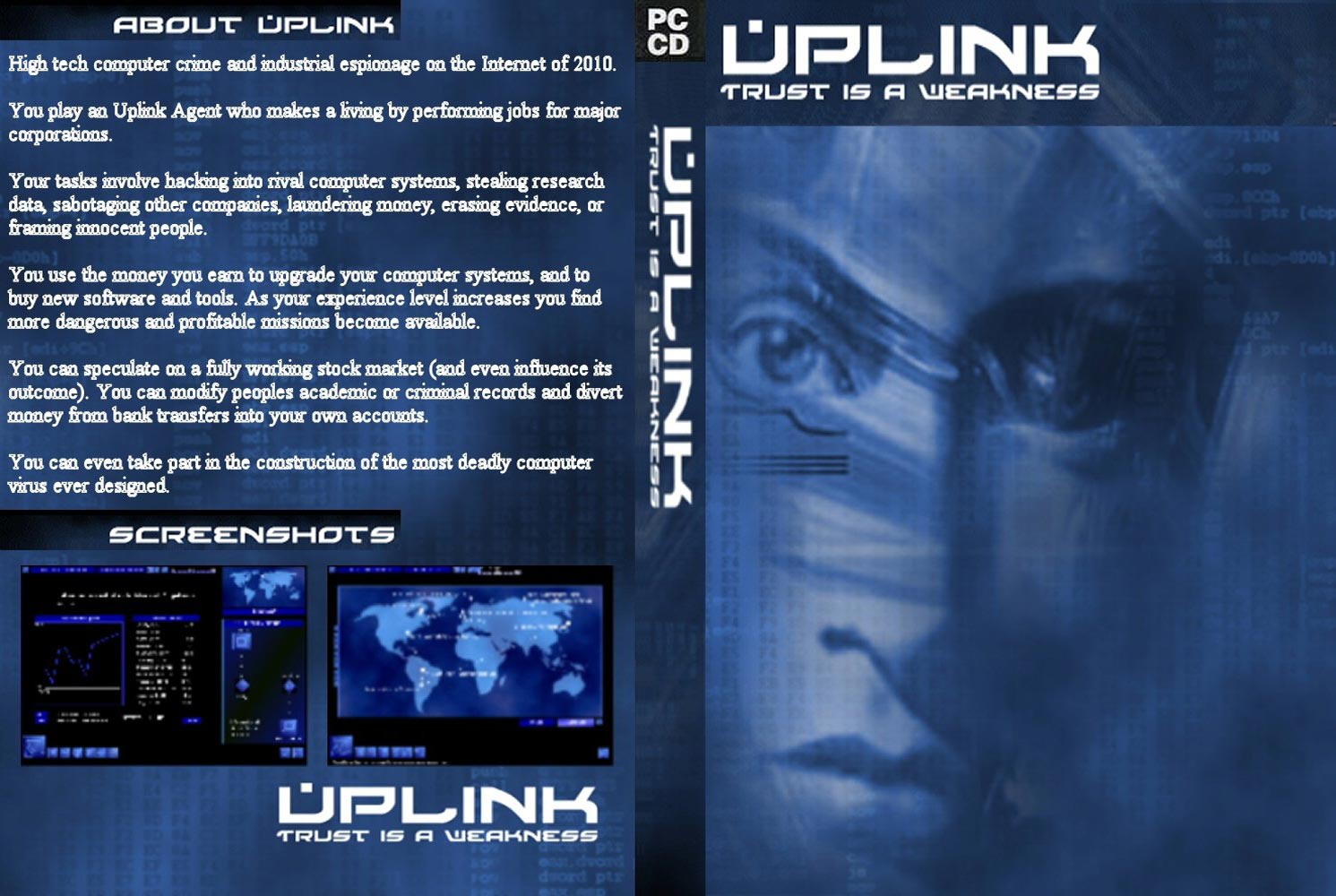 Uplink: Hacker Elite - DVD obal