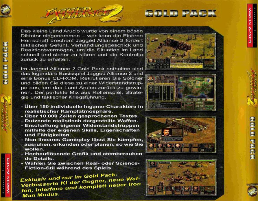 Jagged Alliance 2: Gold Pack - zadn CD obal
