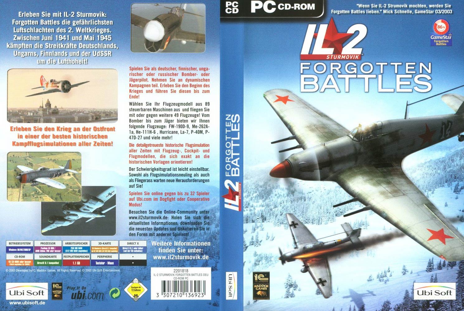 IL-2 Sturmovik: Forgotten Battles - DVD obal