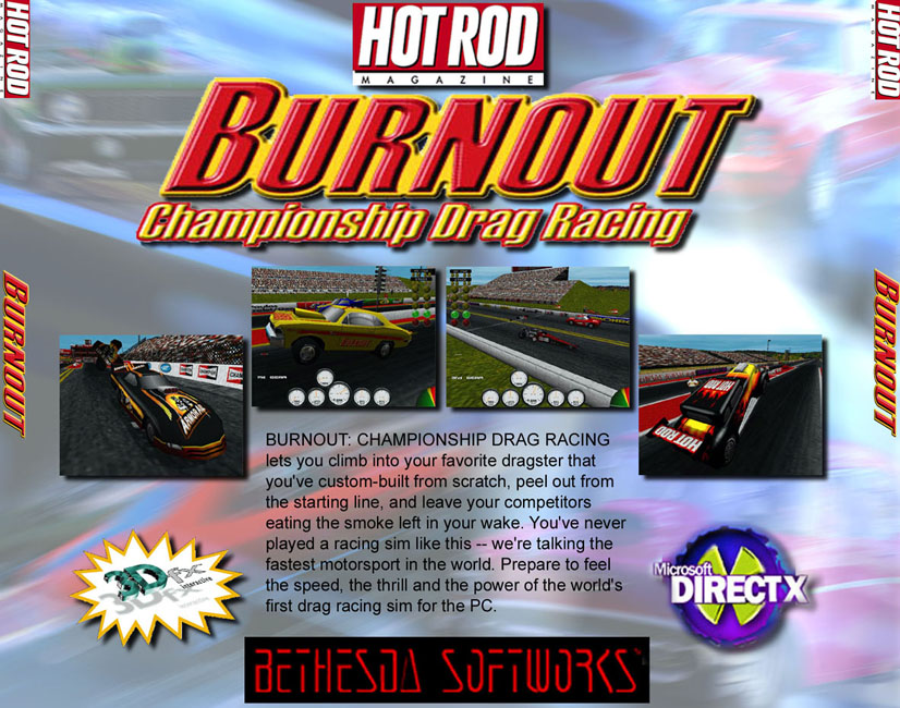 Burnout: Championship Drag Racing - zadn CD obal
