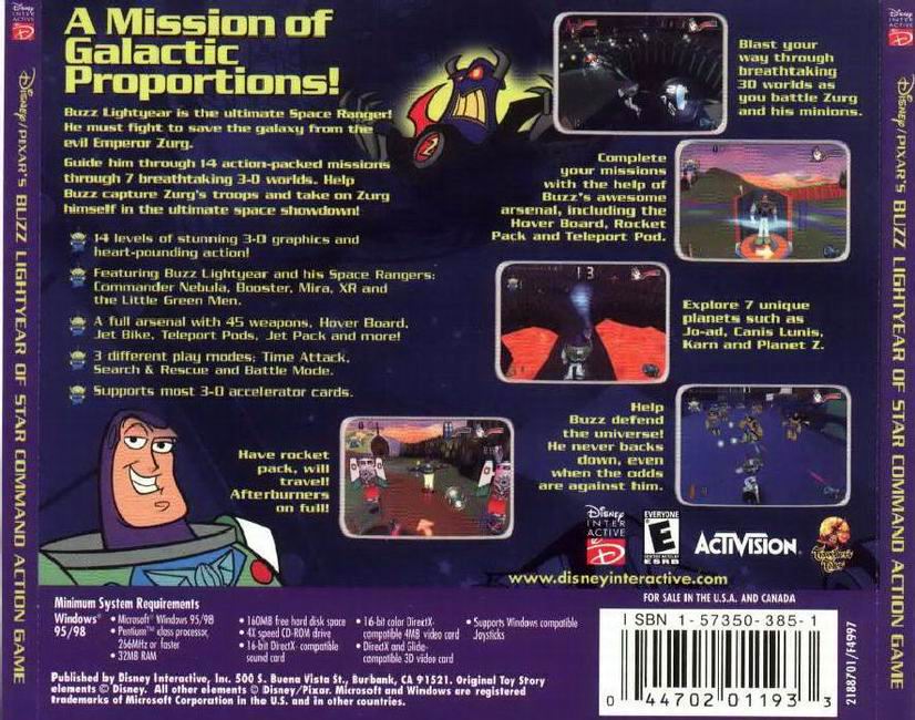 Buzz Lightyear: Star Command - zadn CD obal