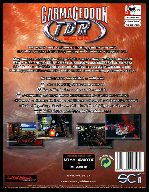 Carmageddon: TDR 2000 - zadn CD obal