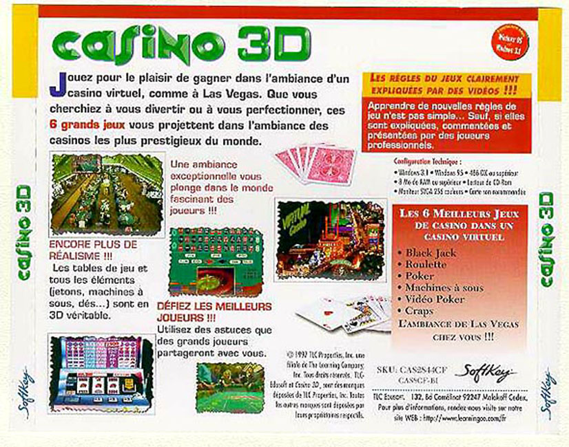 Casino 3D - zadn CD obal