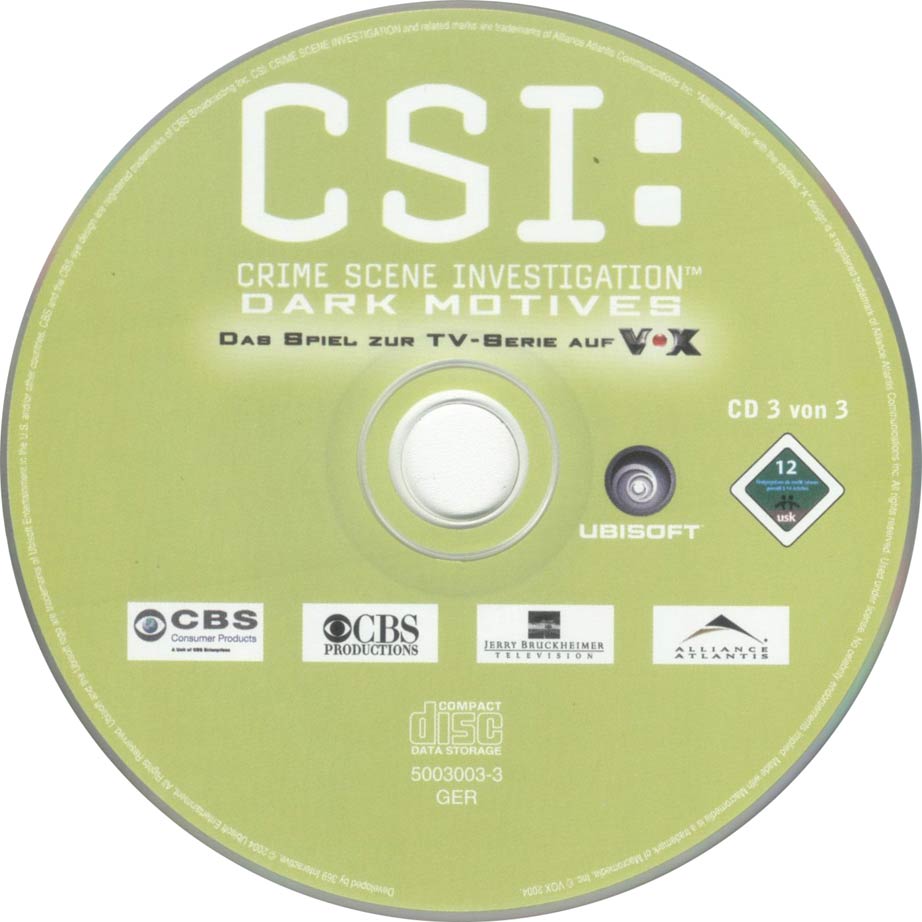 CSI: Dark Motives - CD obal 3
