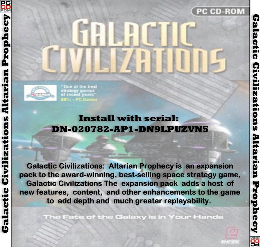 Galactic Civilizations: Altarian Prophecy - zadn CD obal