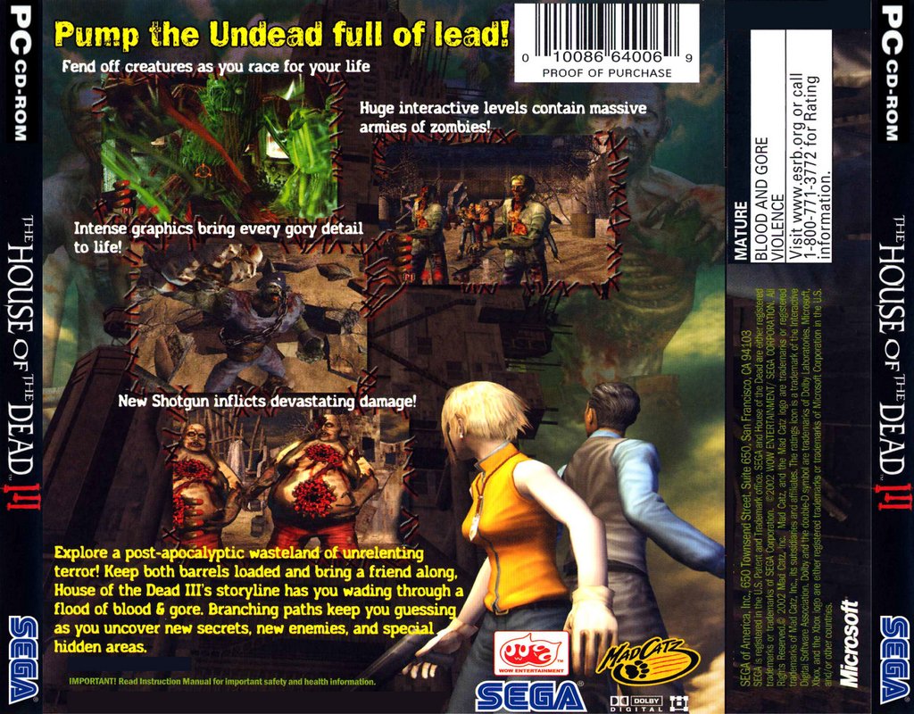 The House Of The Dead 3 - zadn CD obal