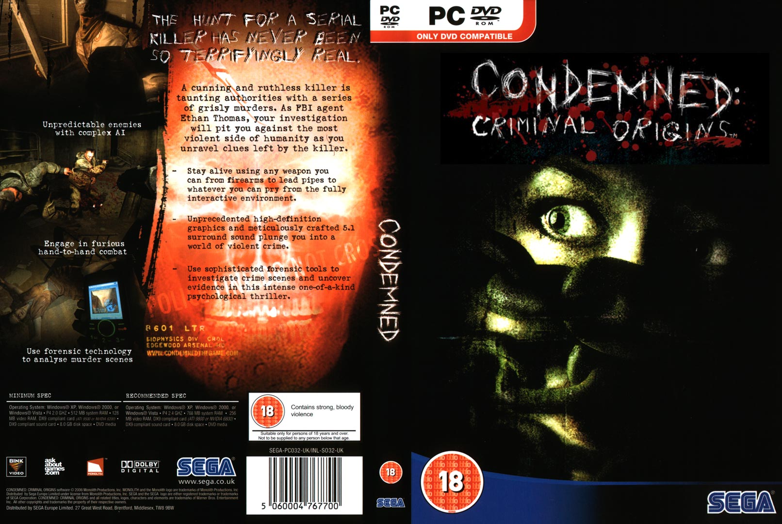 Condemned: Criminal Origins - DVD obal