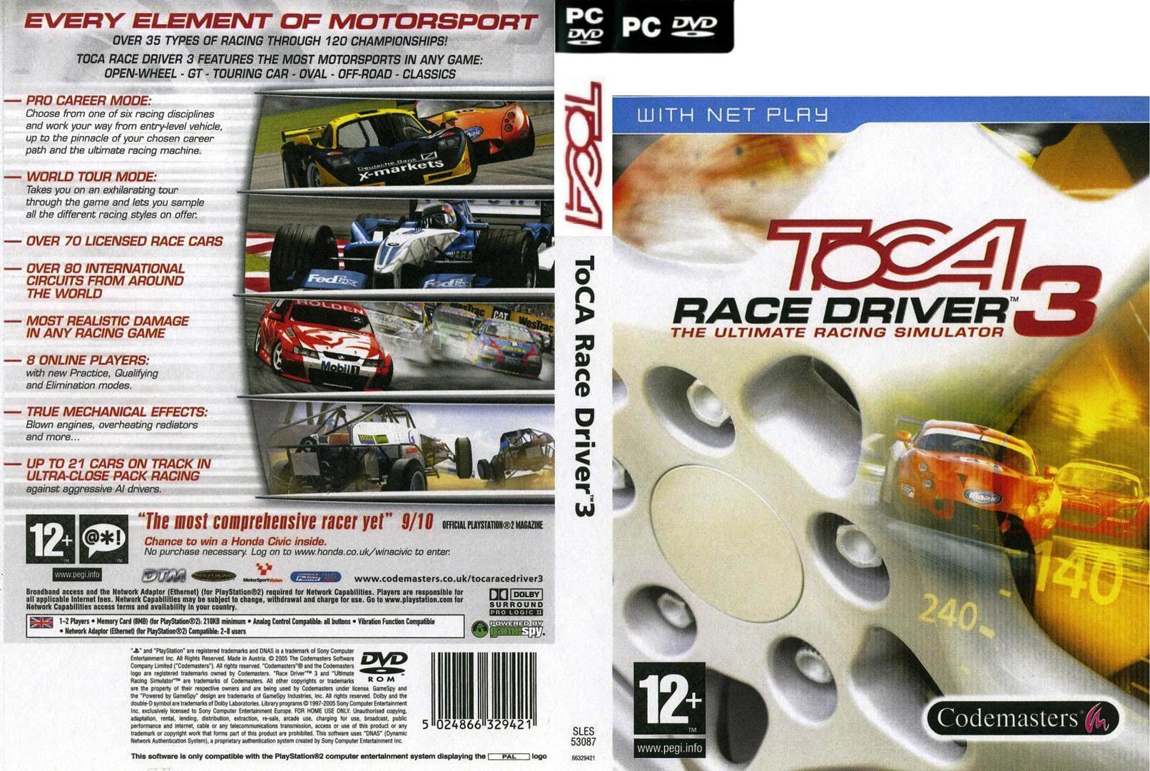 ToCA Race Driver 3 - DVD obal