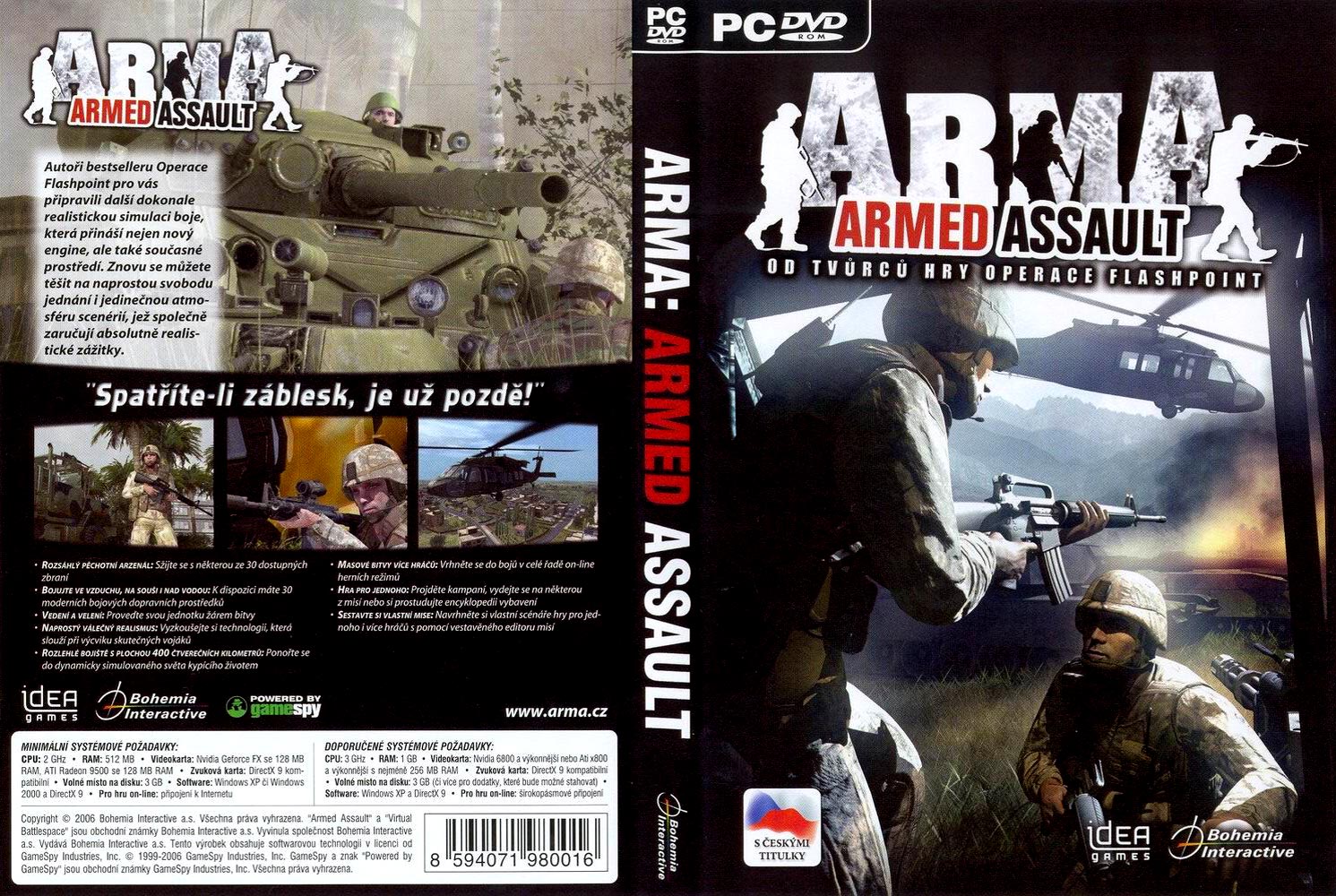 ArmA: Armed Assault - DVD obal