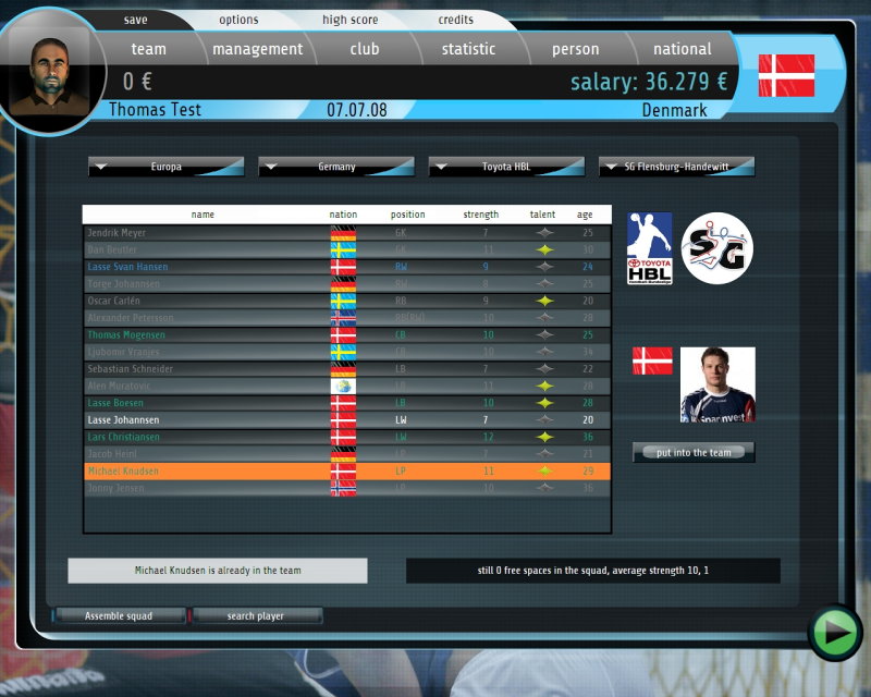 Handball Manager 2009: World Edition - screenshot 9