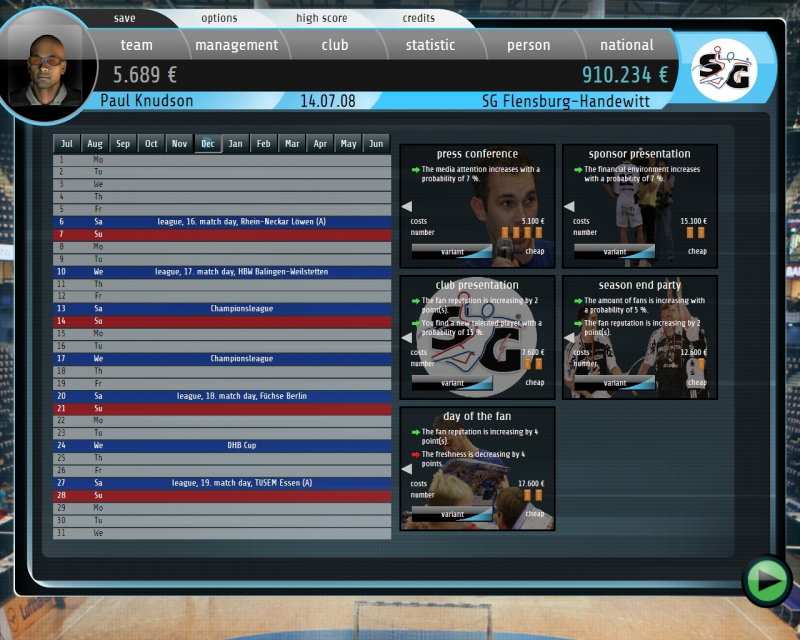 Handball Manager 2009: World Edition - screenshot 1