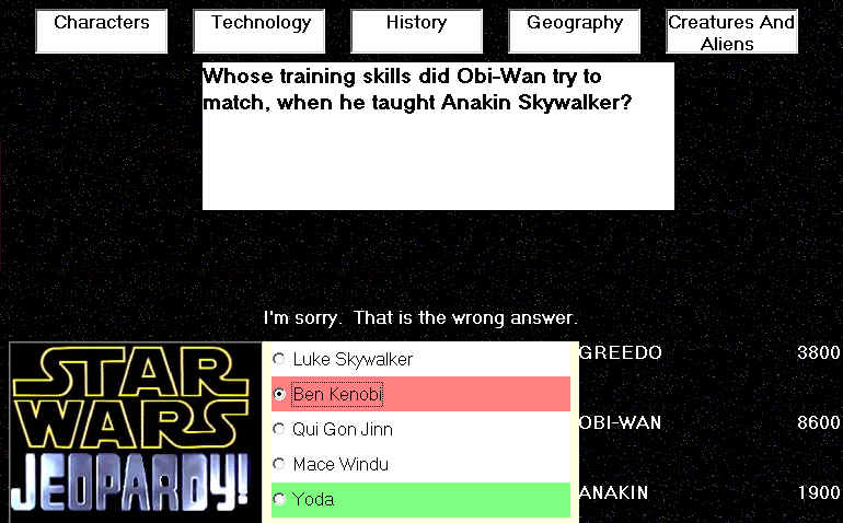 Star Wars: Jeopardy - screenshot 2