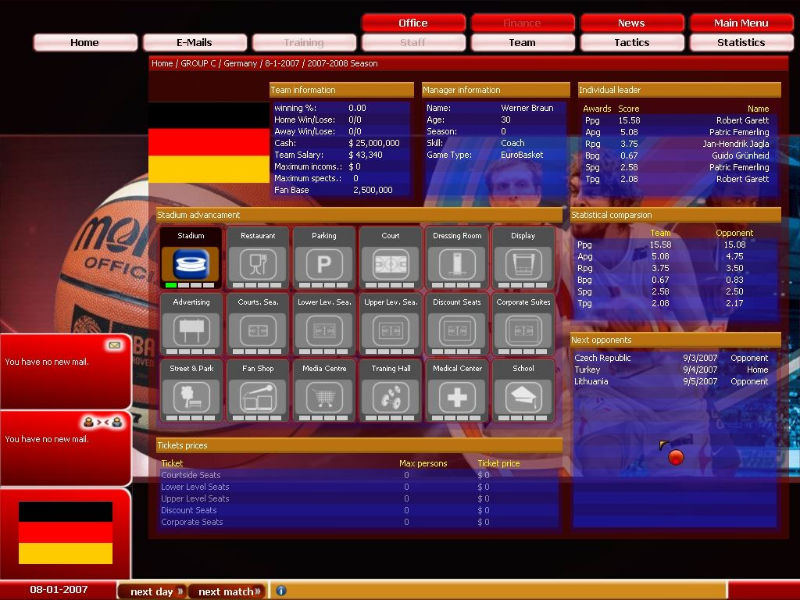 FIBA Basketball Manager 2008 - screenshot 5