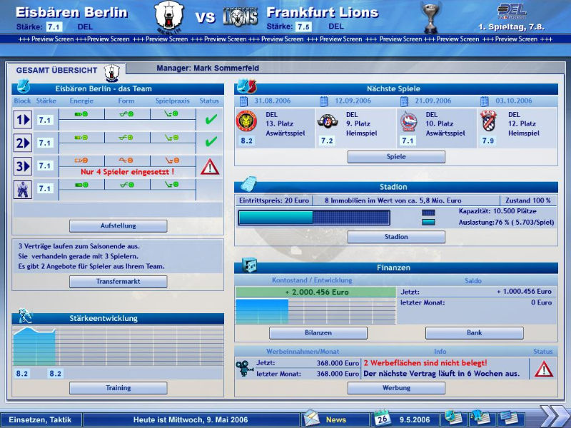 Heimspiel - Eishockeymanager 2007 - screenshot 17