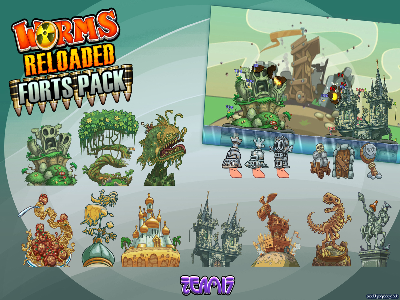 Worms Reloaded: Forts Pack - wallpaper 1