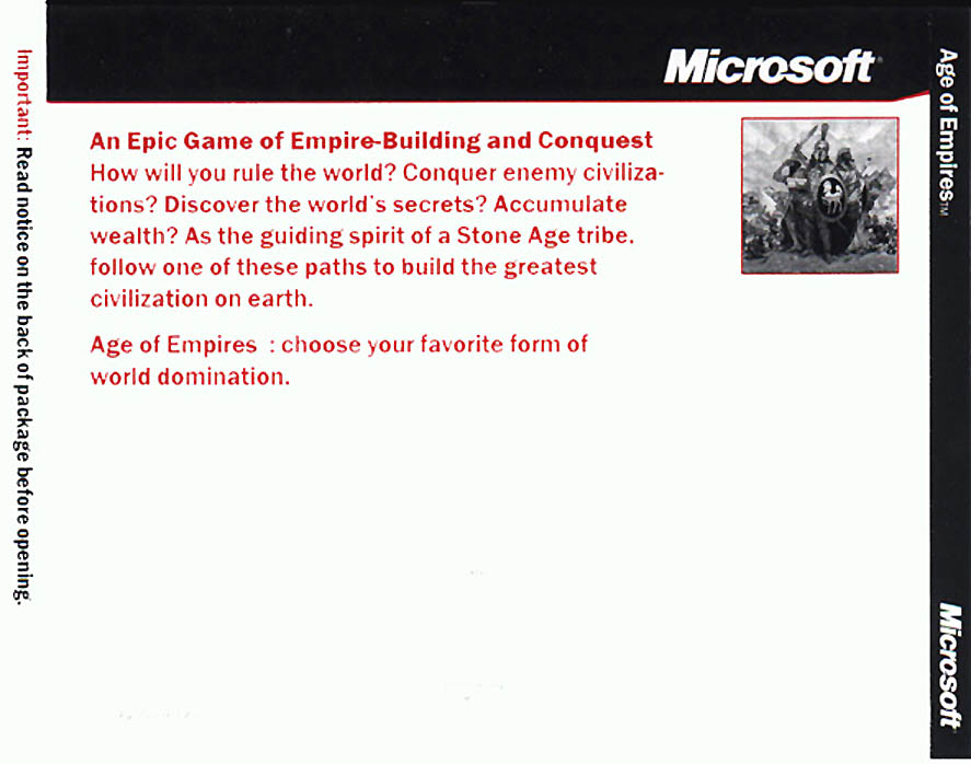 Age of Empires - zadn CD obal