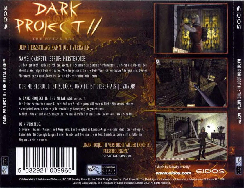 Dark Project 2: The Metal Age - zadn CD obal