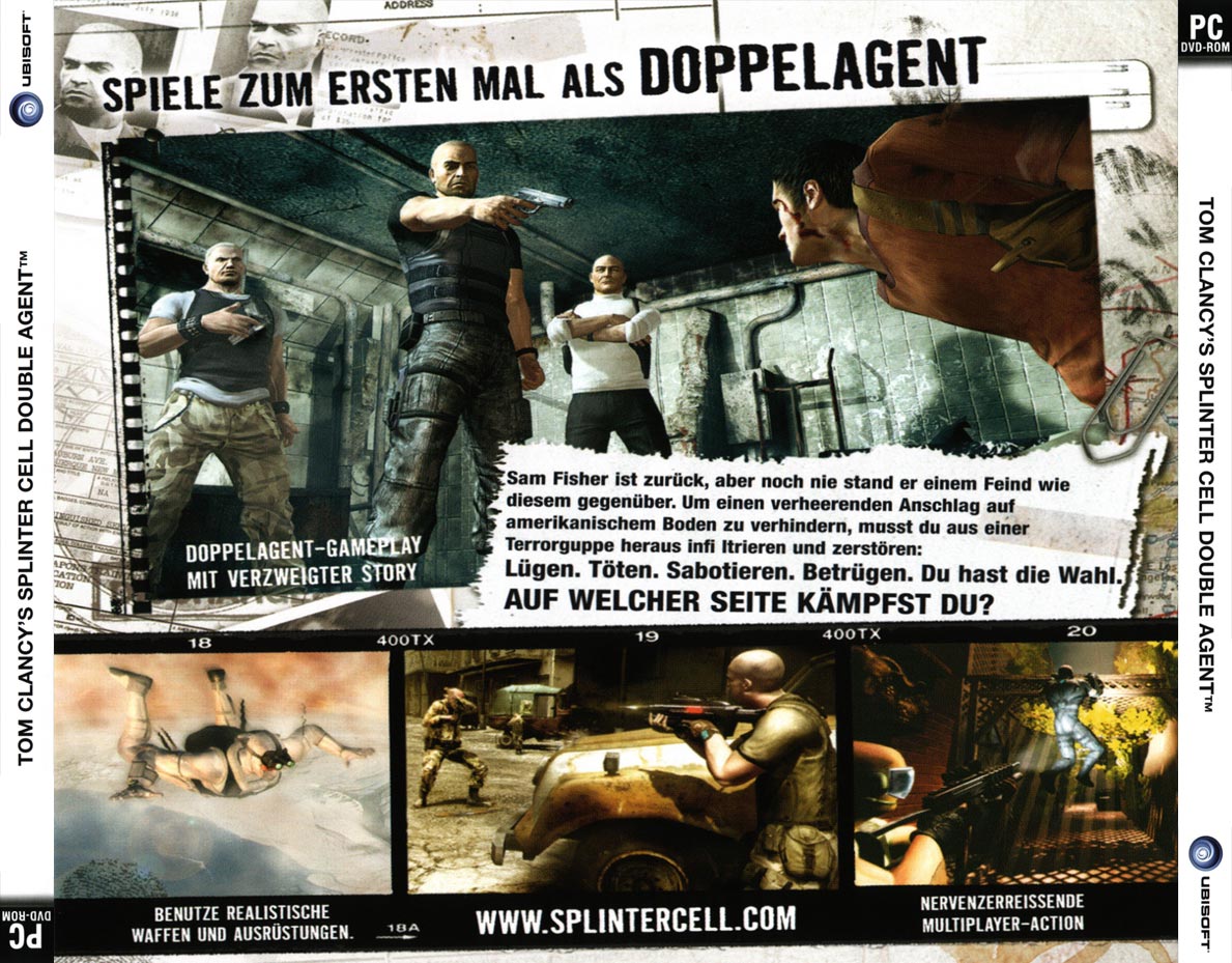 Splinter Cell 4: Double Agent - zadn CD obal