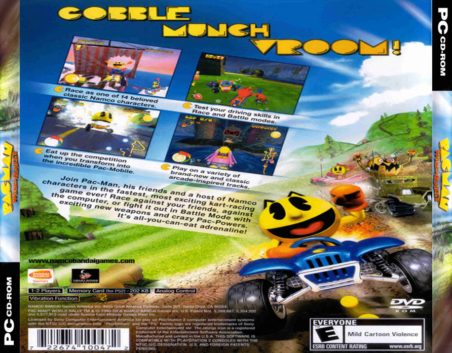 Pac-Man World Rally - zadn CD obal