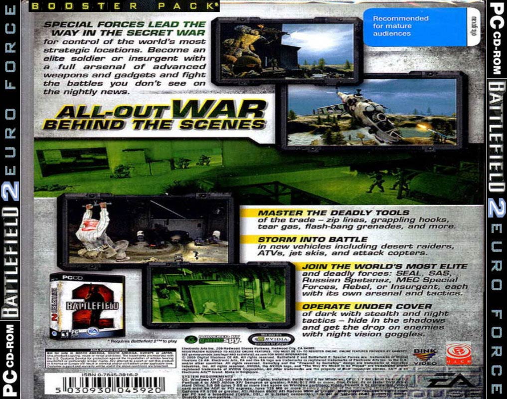 Battlefield 2: Euro Force - zadn CD obal