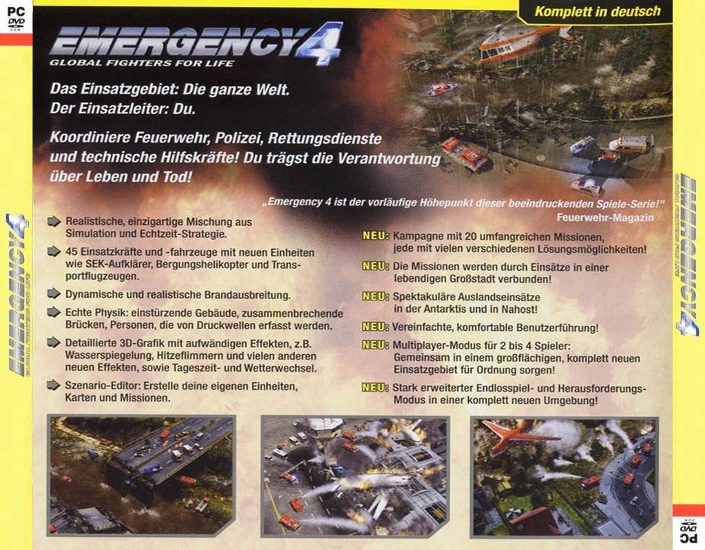 Emergency 4: Global Fighters for Life - zadn CD obal